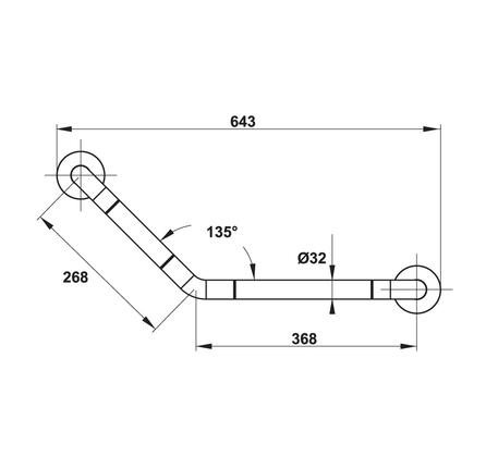 Tay vịn phòng tắm 110 Độ 368 mm Hafele 499.95.200